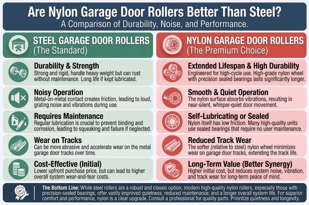 Are Nylon Garage Door Rollers Better Than Steel?