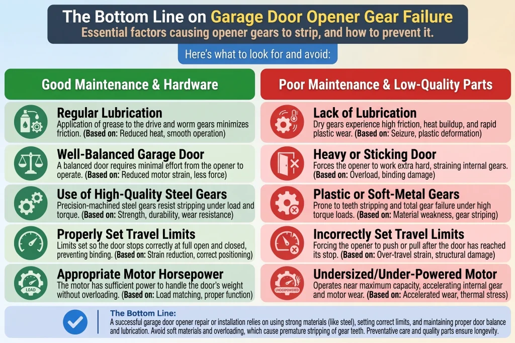 The bottom line on stripped opener gears
